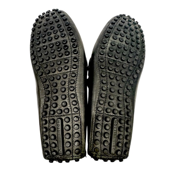 Louis Vuitton Black Damier Leather Hockenheim Slip On Loafers Size 8 Uk/ 9 US - Picture 5 of 11